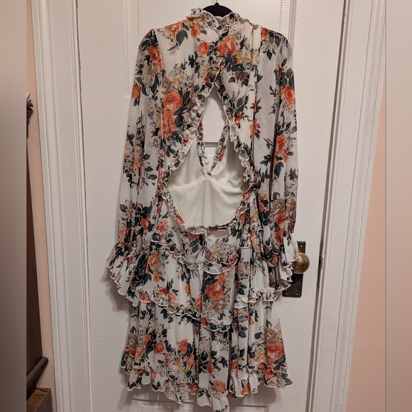 Open Back Floral Ruffle Dress - Picture 5 of 9